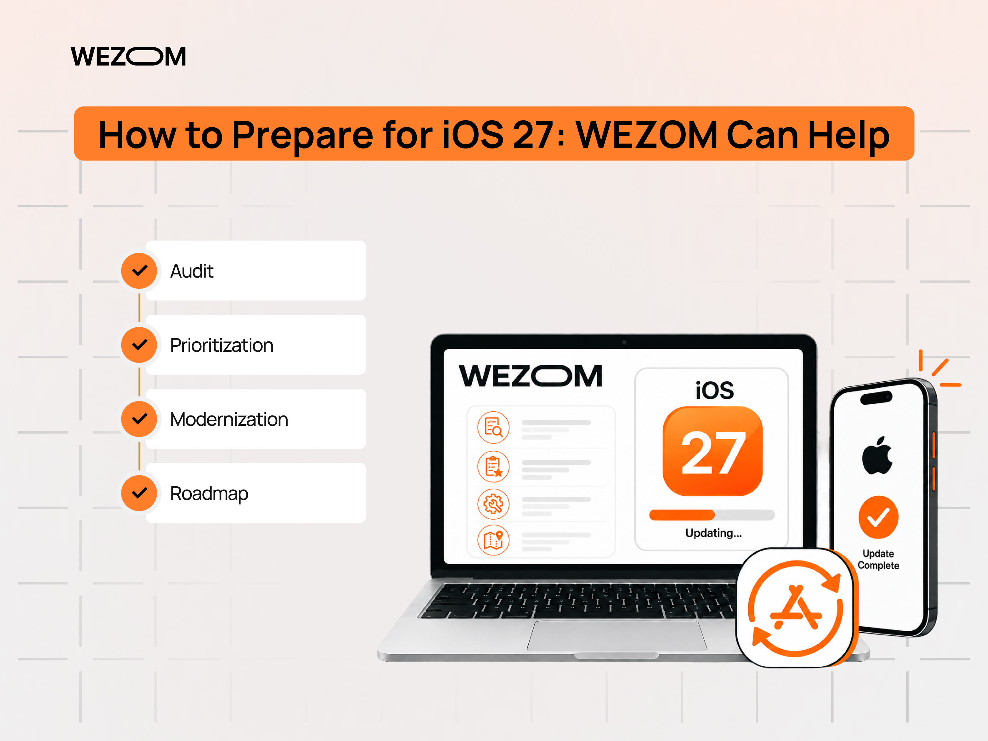 Preparing an app for iOS 27 with a mobile app audit, prioritization, modernization, and update roadmap Preparing an app for iOS 27 with a mobile app audit, prioritization, modernization, and update roadmap